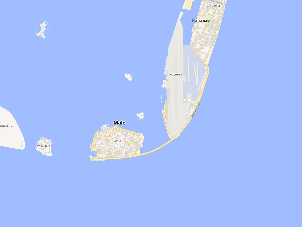 Greater Malé: Malé, Villimalé, Hulhulé and Hulhumalé with the bridge between them